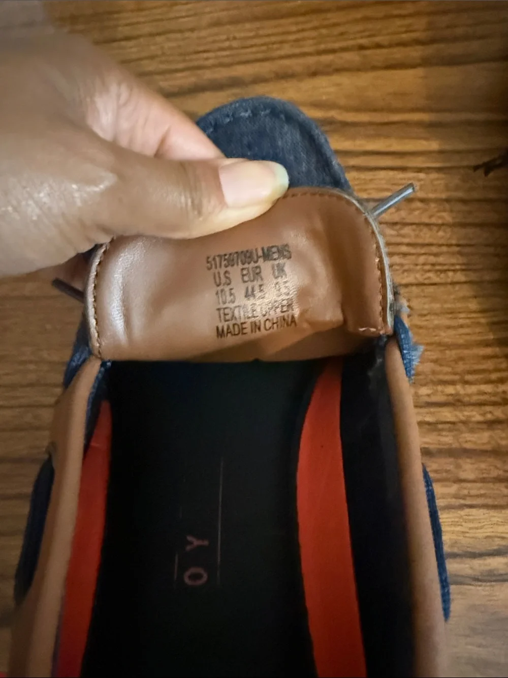 Levi's Dark Blue Denim Boat Shoes with Brown Trim